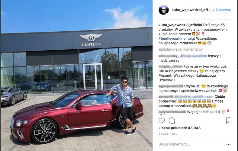 Kuba Wojewódzki ma nowy samochód