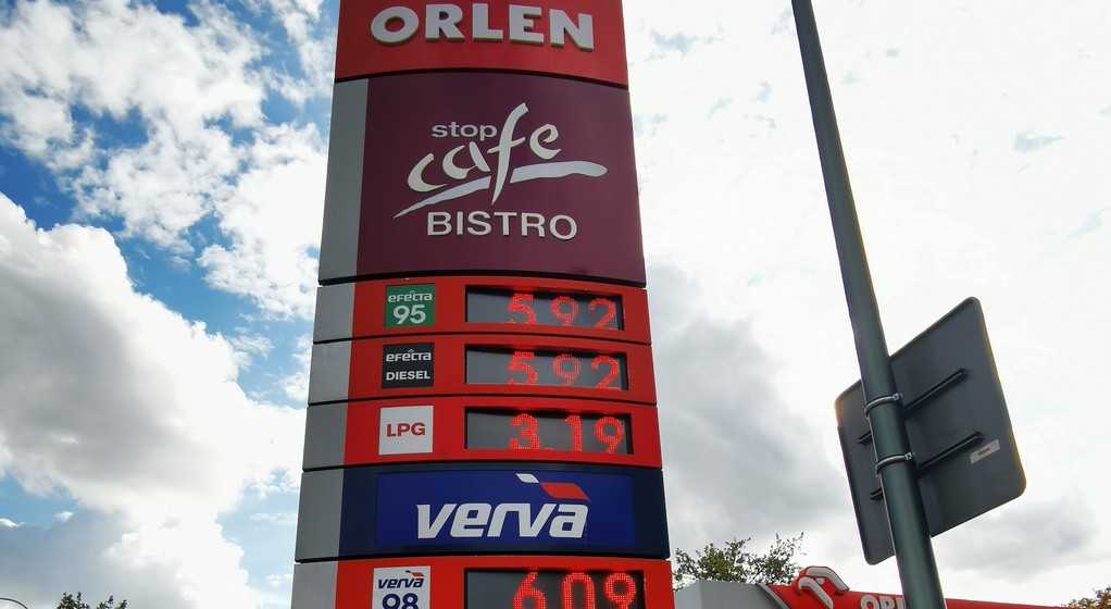 Cena paliwa na stacji Orlen w Warszawie, 14 października 2021