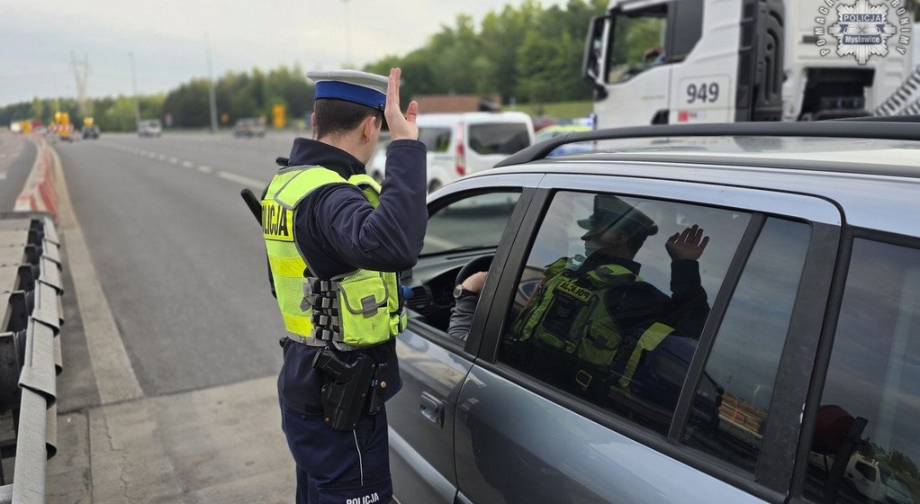 Kontrola trzeźwości na autostradzie A4