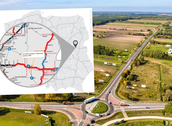 Autostrada A2 będzie dłuższa. Nowy odcinek powstanie na wschód od Warszawy [MAPA]