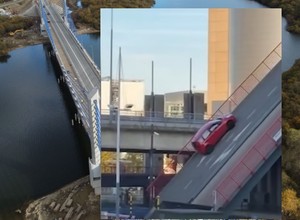 Tak się kończy wjechanie na otwierający się most zwodzony