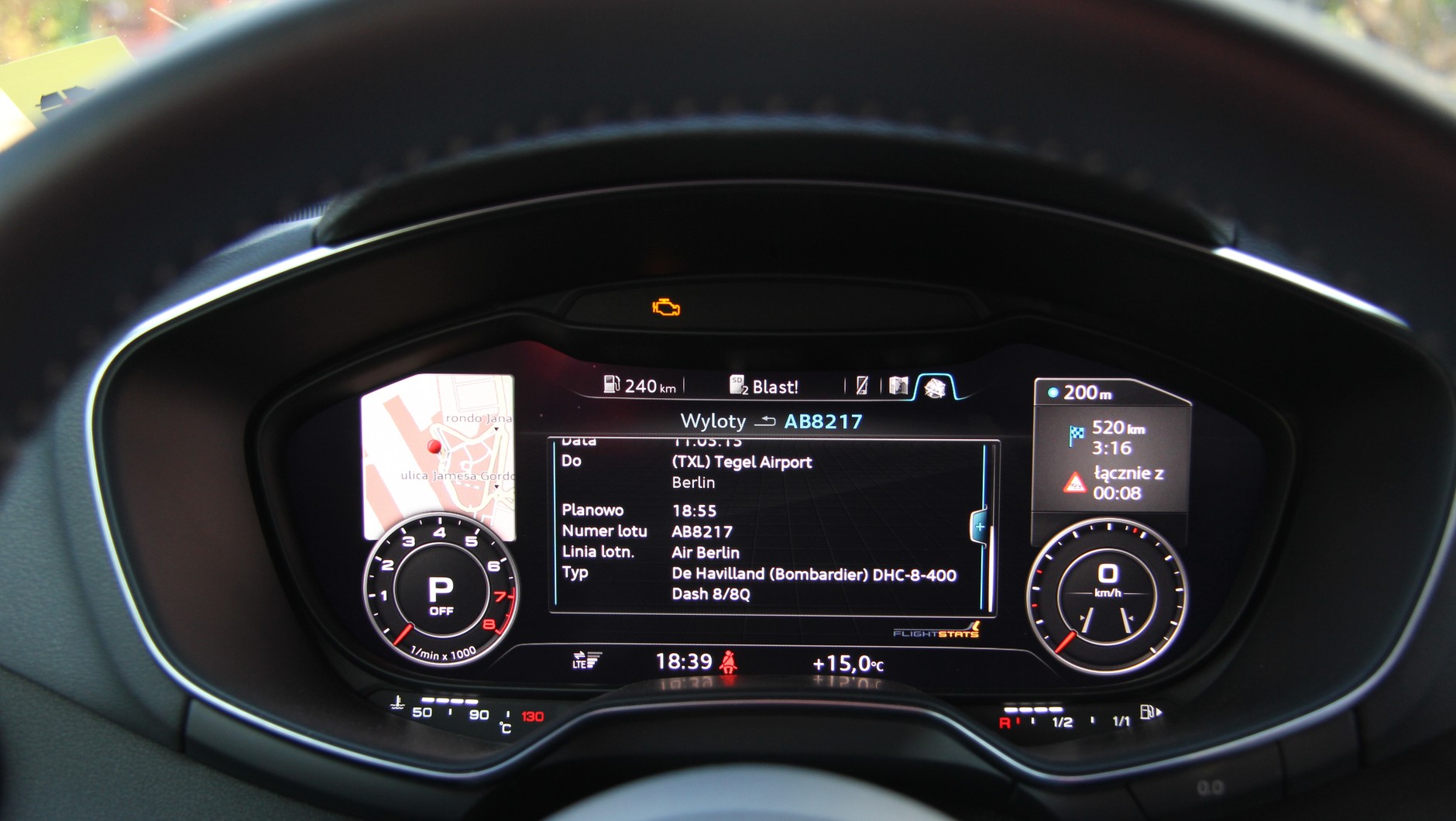 Audi connect - informacje o lotach z wybranych lotnisk