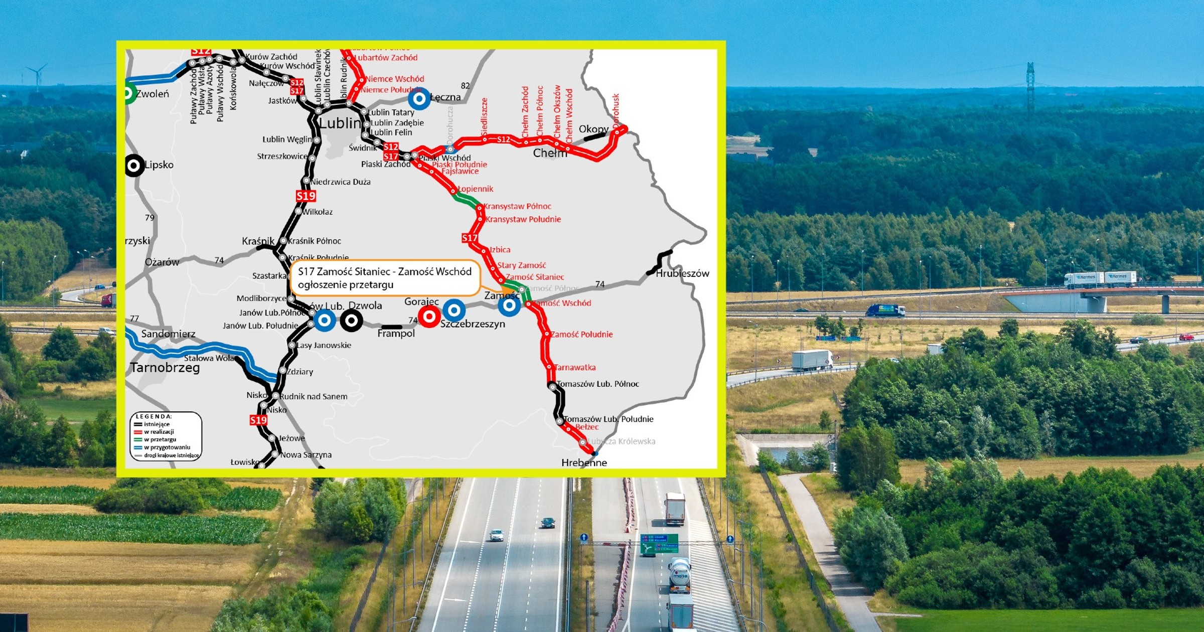 Droga S17 między Lublinem a Zamościem