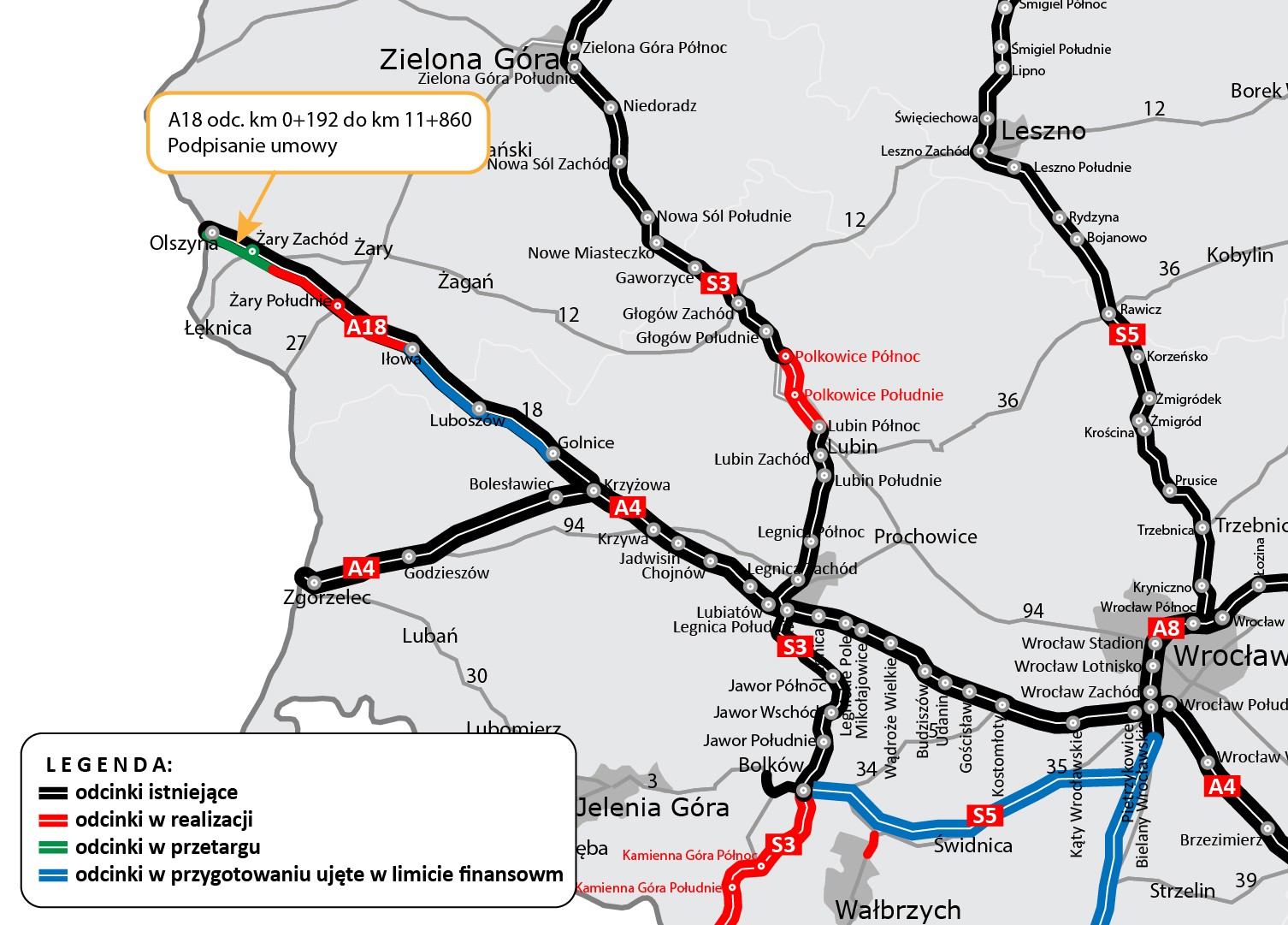 Budowa autostrady A18
