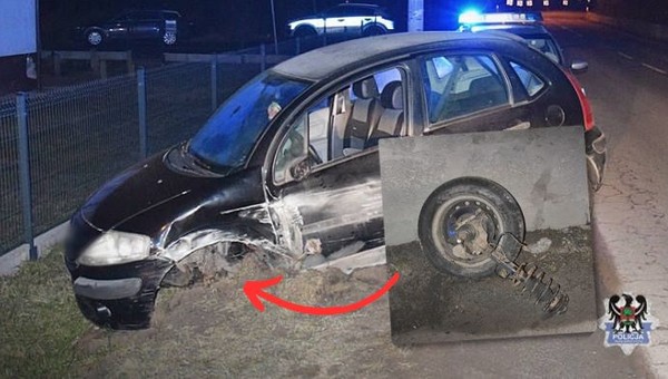 Pijany wjechał autem w mur. Takiej desperacji policjanci dawno nie widzieli