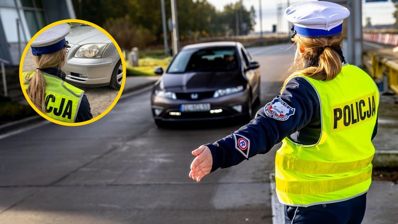 Kontrola drogowa. Policjanci sprawdzają światła