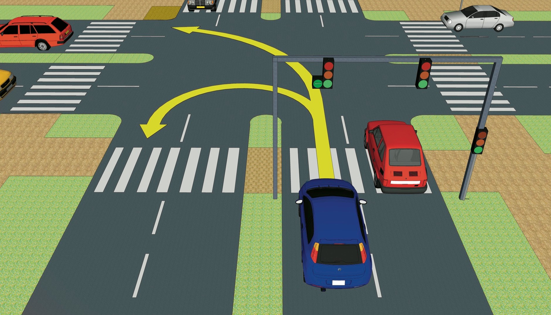 Zielona strzałka w lewo: można zawracać?