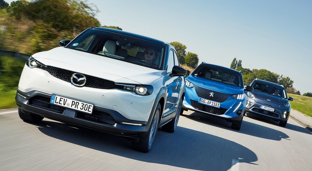 Porównanie samochodów elektrycznych: Kia e-Niro, Mazda MX-30 i Peugeot e-2008