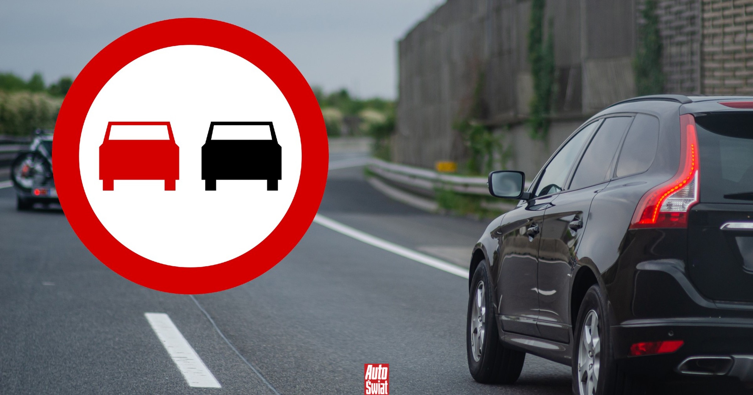 Samochód wyprzedza rowerzystę, kierowca naraża się na kary, przepisy drogowe