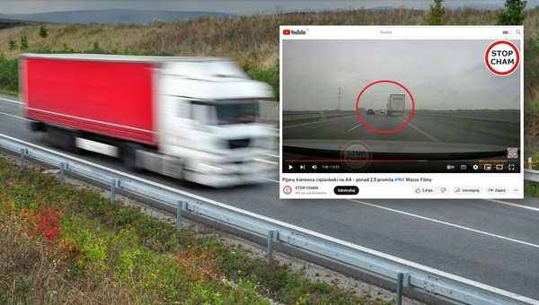 To nie przebita opona "miotała" nim po autostradzie. Siał postrach ciężarówką na A4 [WIDEO]