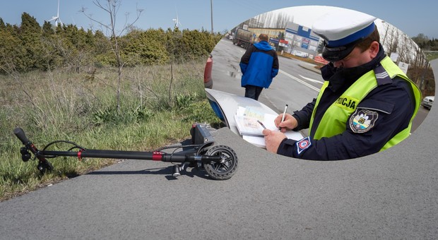 Przejażdżka na hulajnodze kosztowała go więcej niż sprzęt. I tak miał szczęście