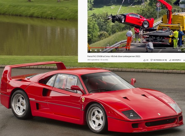 Pechowa parada w Szwajcarii. Kierowca nie opanował Ferrari F40