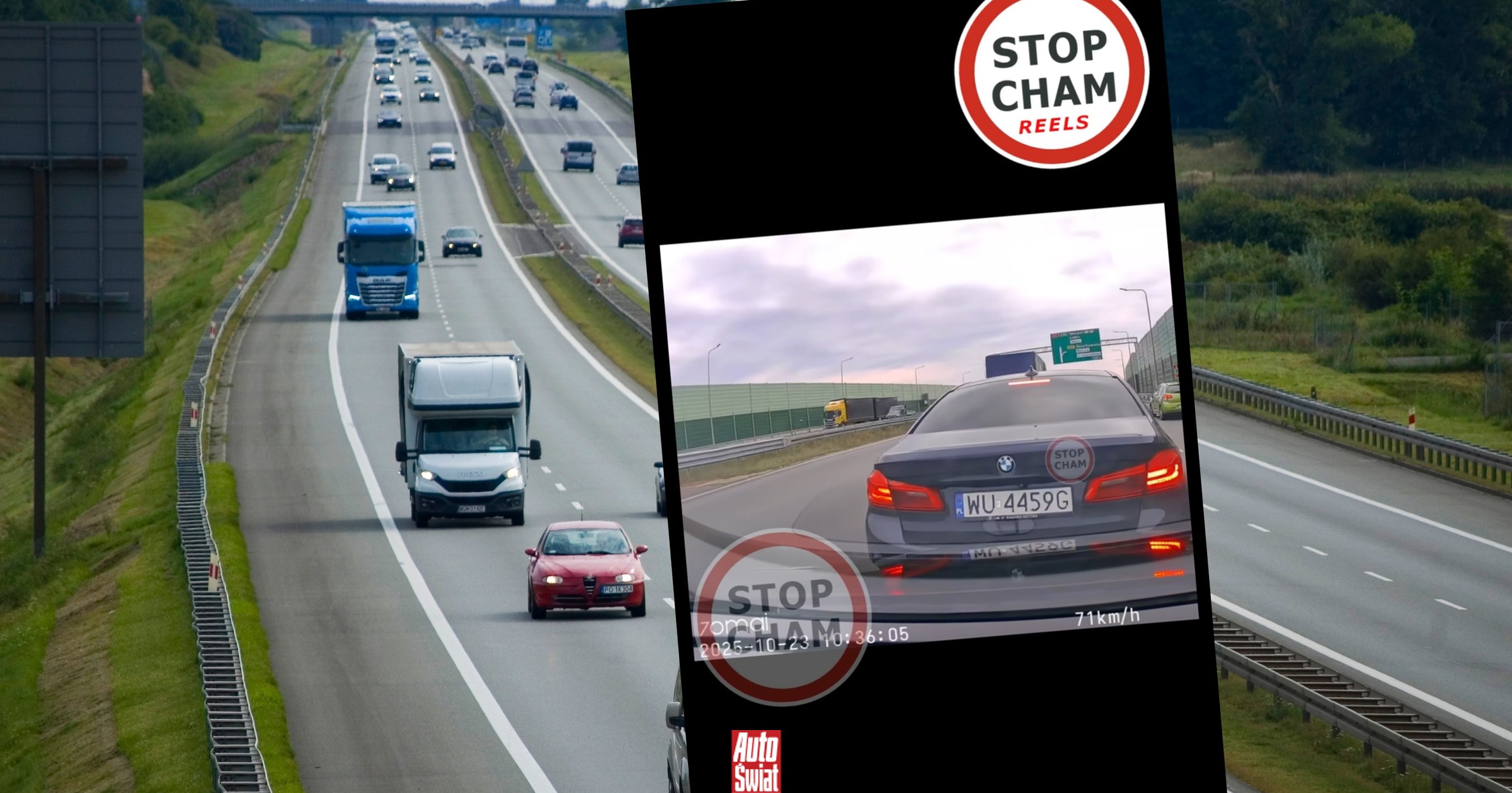 Kierowca BMW nie popisał się. Chciał wymierzyć karę, a prawie doprowadził do katastrofy