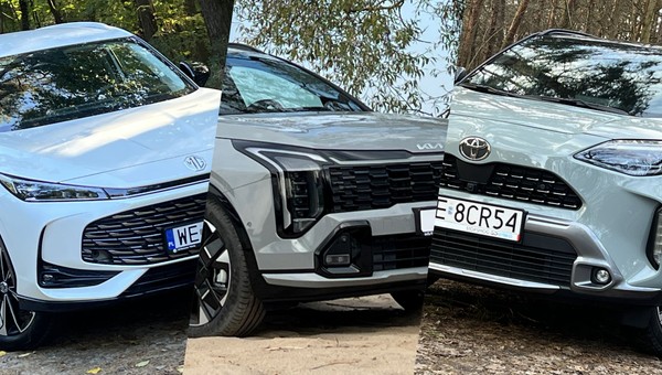 MG HS, Kia Sportage i Toyota Yaris Cross (od lewej)