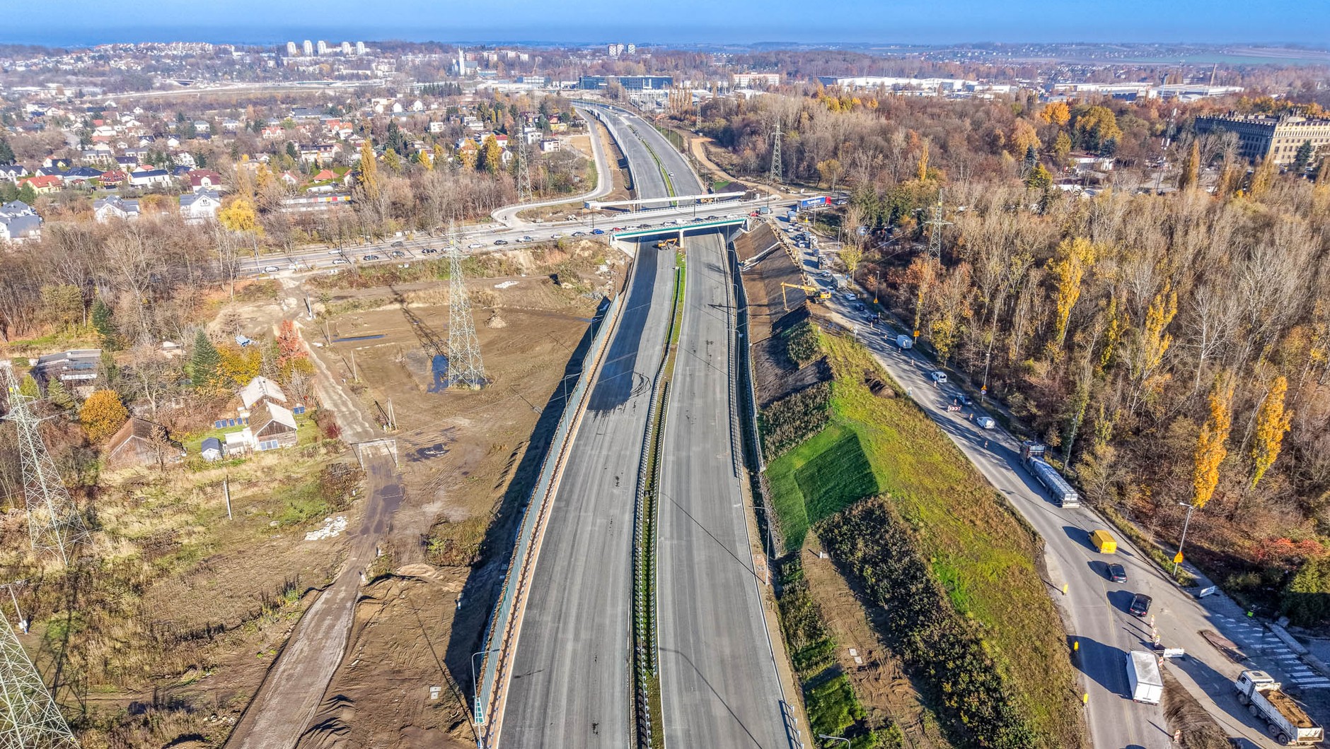 Fragment S7 pomiędzy węzłami Grębałów i Nowa Huta