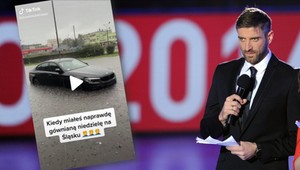 Maciej Dowbor znów miał motoryzacyjnego pecha. Tym razem utopił swoje BMW [Wideo]