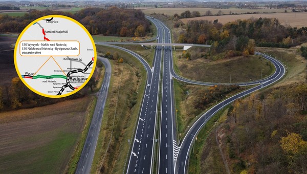 Droga S10 koło Bydgoszczy - mapa