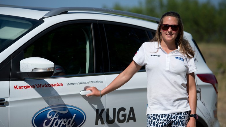 Mistrzowie kitesurfingu: Karolina Winkowska i Victor Borsuk w Fordach Kuga