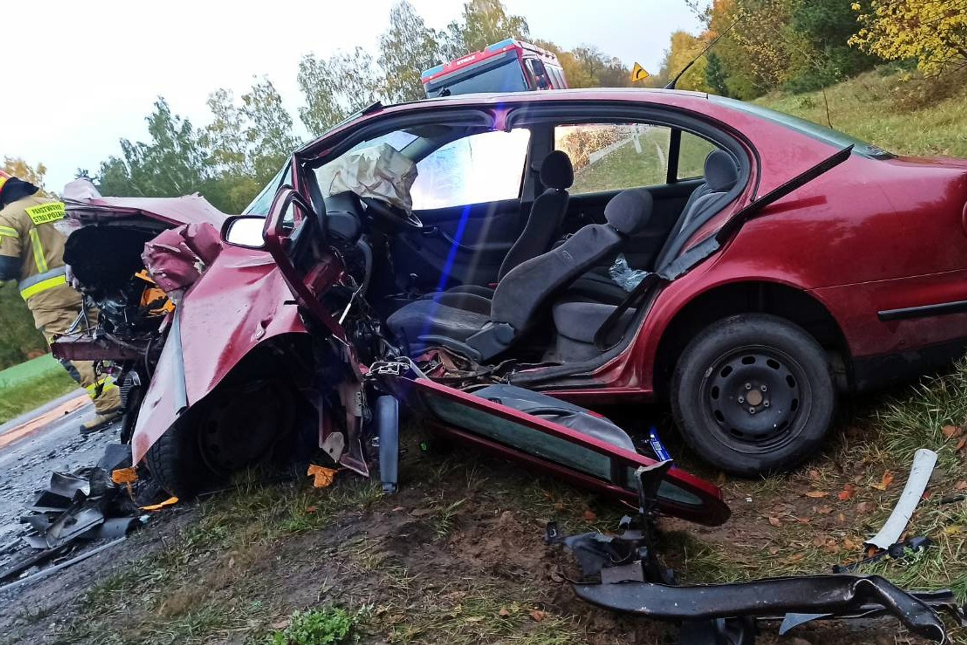Przerażający wypadek na Mazowszu. Z auta nie było czego zbierać