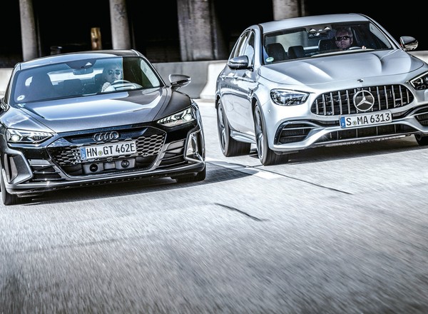 Audi RS e-tron GT i Mercedes-AMG E 63 S 4Matic+  – cisza elektryka kontra ryk V8