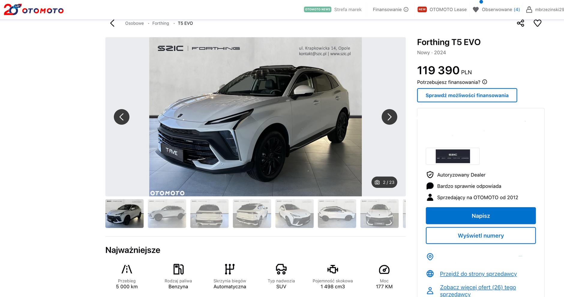 Forthing T-Five na Otomoto
