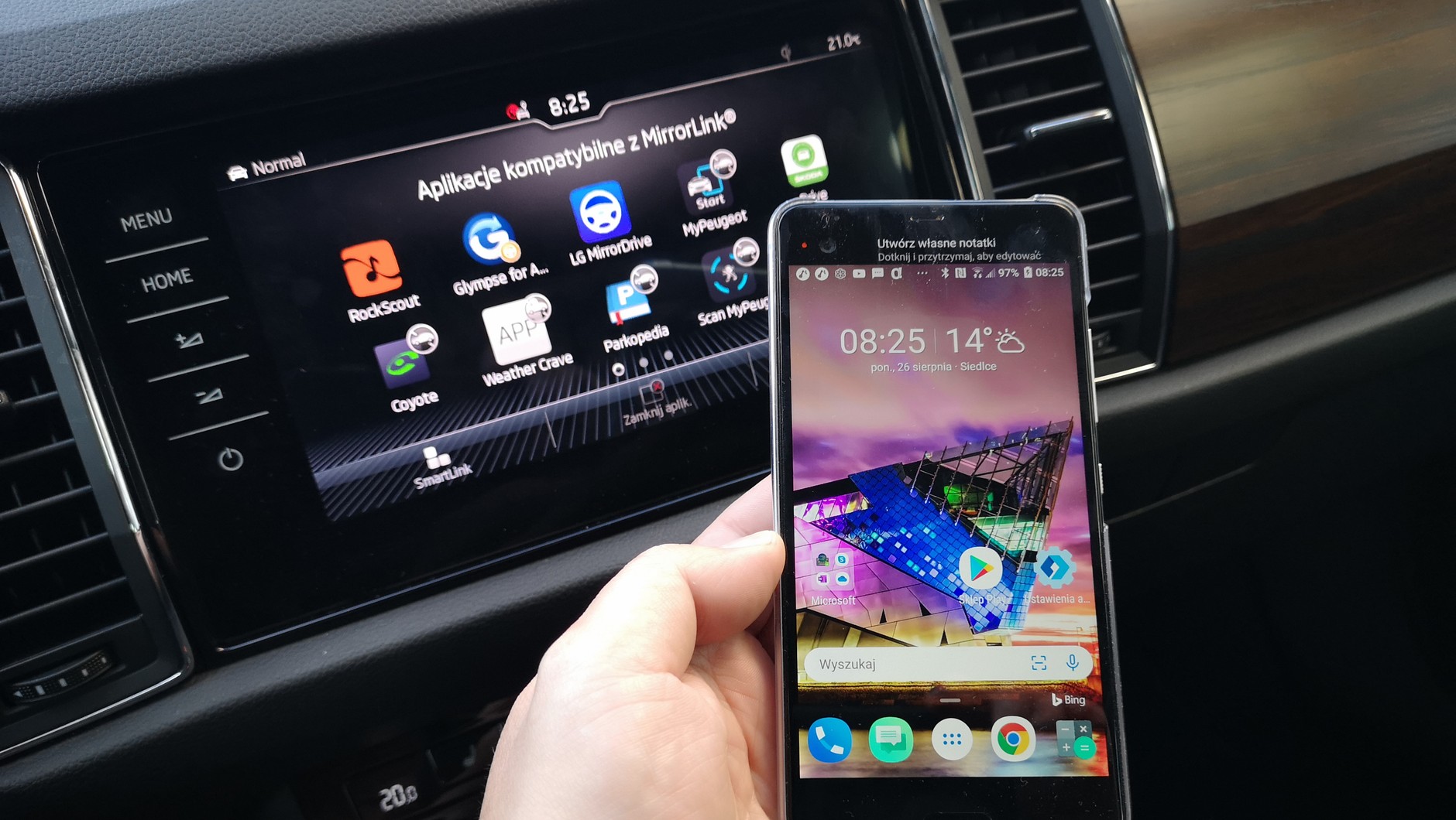 MirrorLink w Skodzie Kodiaq