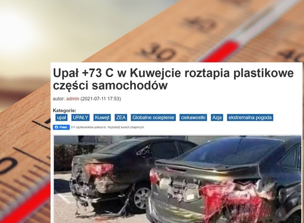 Plastikowe elementy samochodów topią się z powodu upałów? Sprawdź, dlaczego to fake news