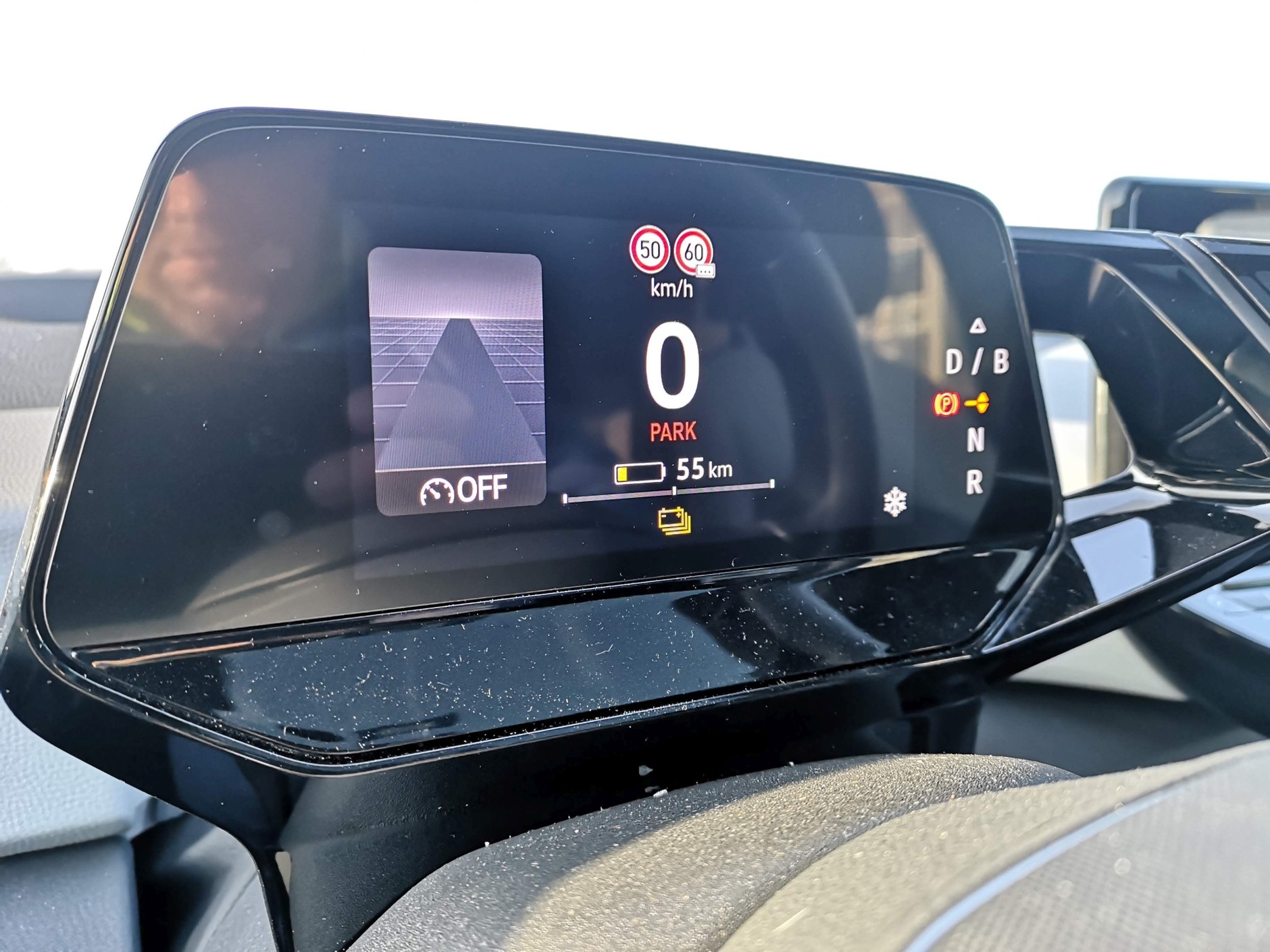 Volkswagen ID.3 - ikona zmienia swój kolor gdy maleje zasięg