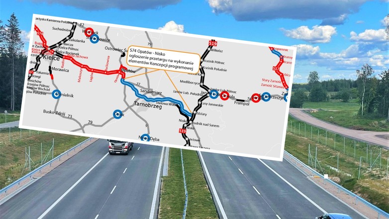 Droga S74 Opatów - Nisko na mapie