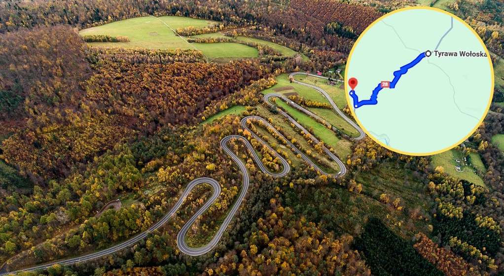 To na Trasie Karpackiej leży najbardziej kręta droga w Polsce (Screen: Google Maps)