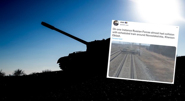 Rosyjskie czołgi skracają sobie drogę. Nagranie z rozpędzonego pociągu