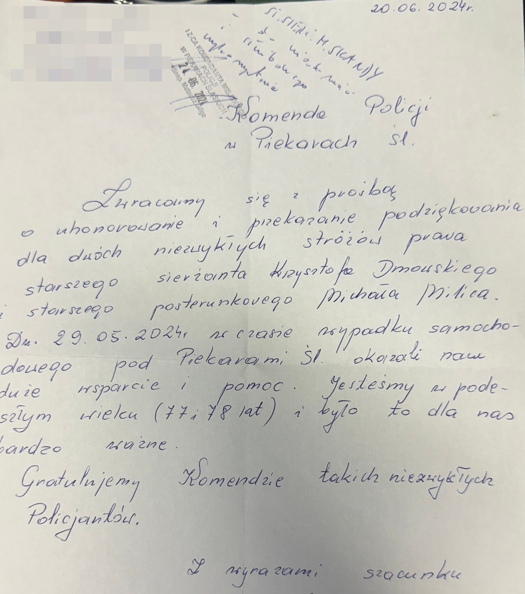 Dostali mandat, ale i tak podziękowali policjantom