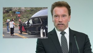 "Terminator" miał poważny wypadek. SUV Schwarzeneggera wjechał na maskę Priusa