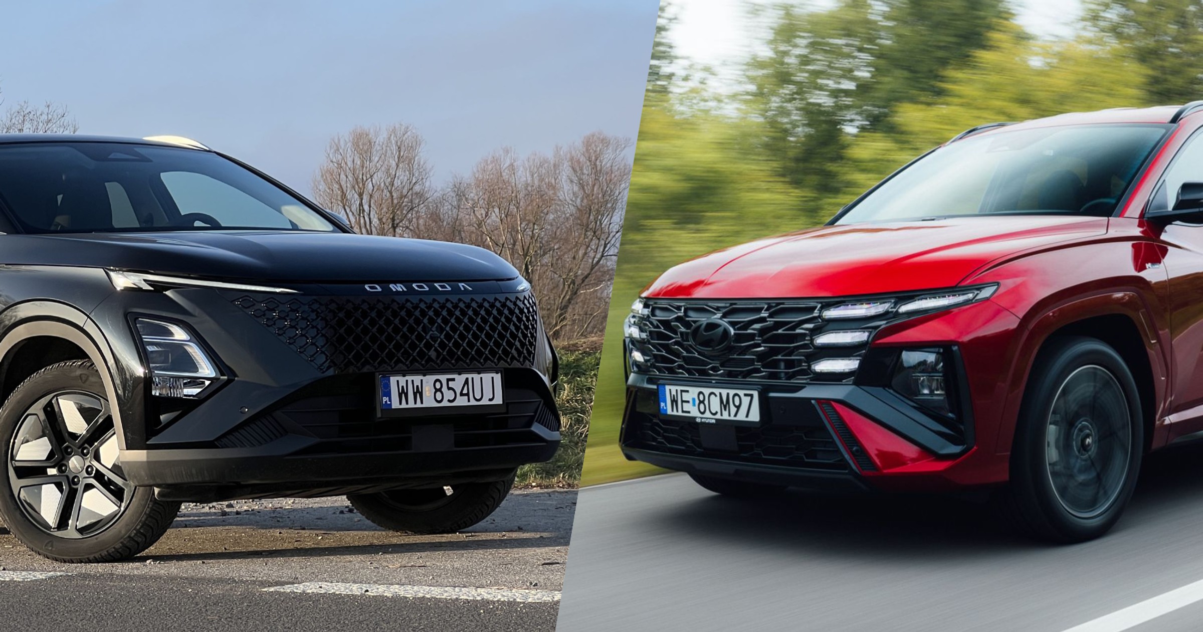 Omoda 5 (po lewej) i Hyundai Tucson (3. europejska generacja)