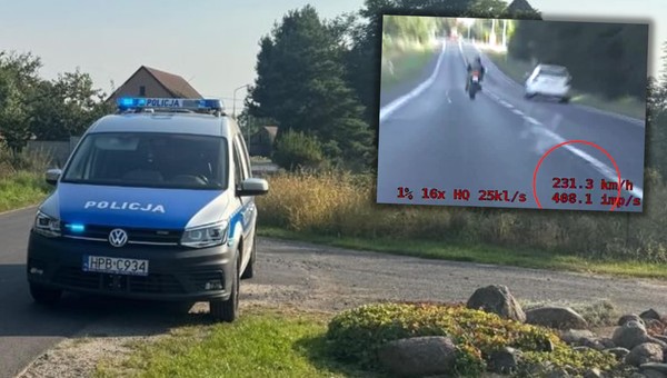 Gnał motocyklem 220 km na godz. przez Dolny Śląsk. Policja pokazała nagranie z pościgu