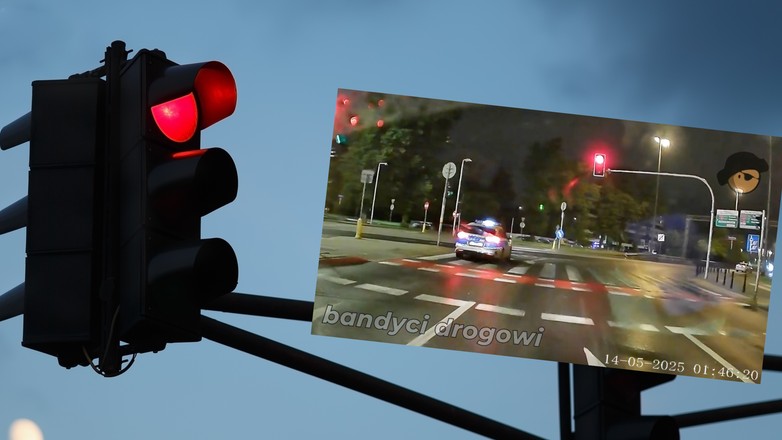Radiowóz przejechał na czerwonym świetle