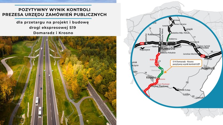 Droga S19 Domaradz — Krosno: pozytywny wynik kontroli uprzedniej prezesa Urzędu Zamówień Publicznych