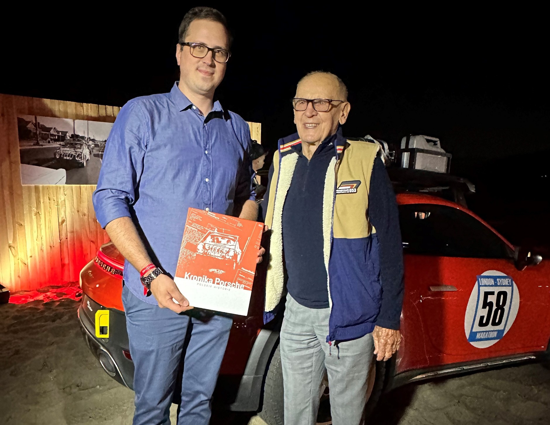 Piotr Sielicki i Sobiesław Zasada na premierze auta i książki
