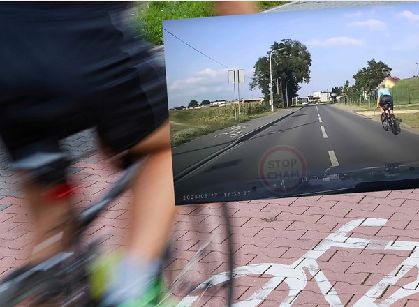 Szeryf w samochodzie "ćwiczył" rowerzystę. Kto zasłużył na większą karę? [WIDEO]