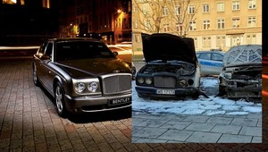 W Krakowie spłonęły dwa auta. W tym luksusowy Bentley Arnage