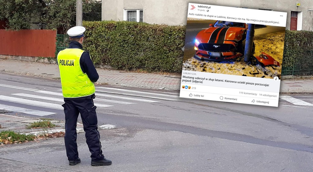 Auto było bez kierowcy (Screen: Facebook/lublin112.pl)