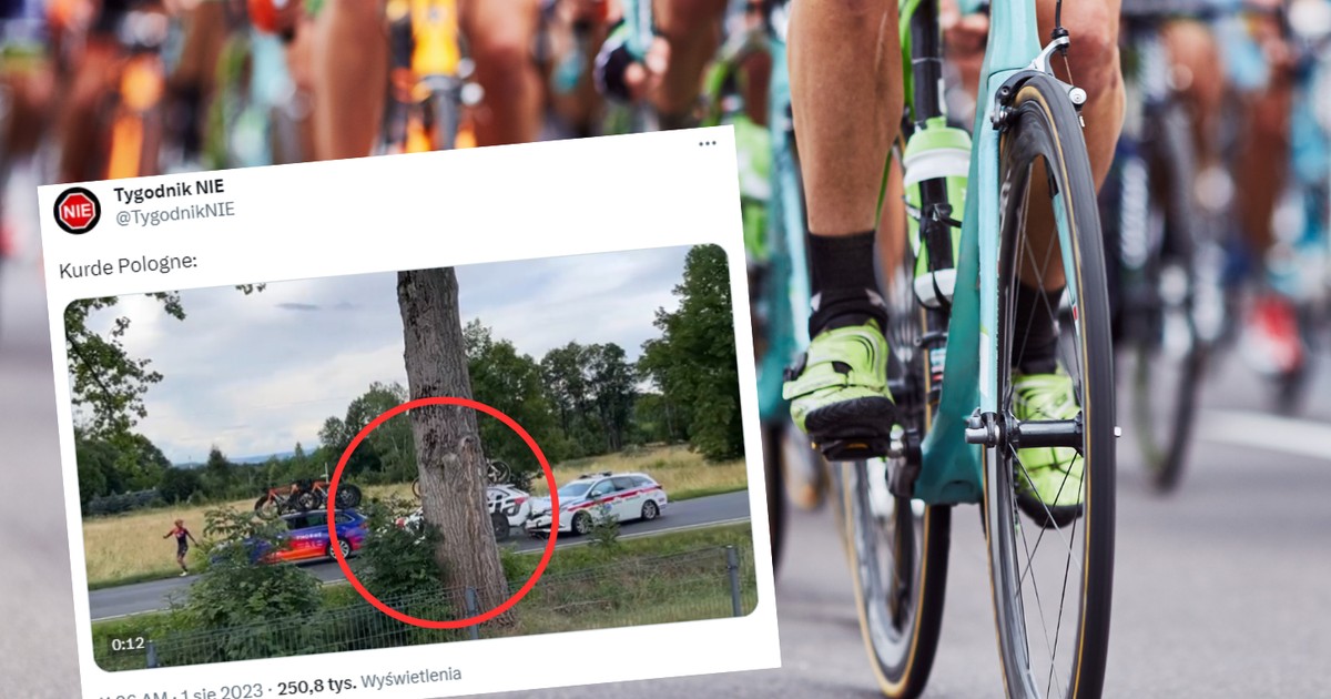 Podczas Tour de Pologne doszło do zderzenia trzech aut (twitter.com/TygodnikNIE)