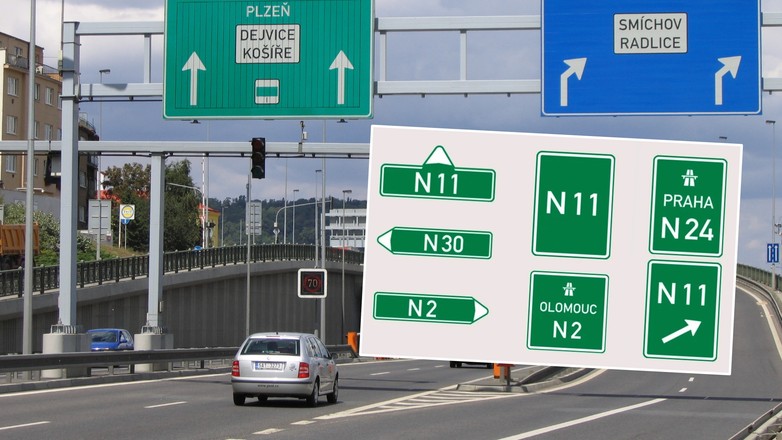 Przy czeskich autostradach stopniowo pojawią się nowe znaki z literą N