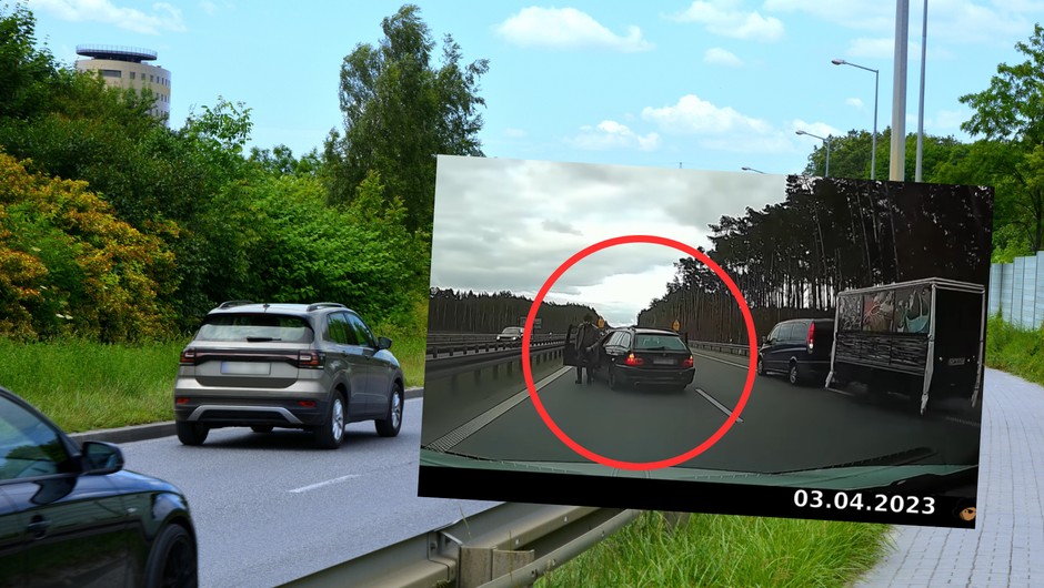 Kierowca BMW chciał pobić drugiego uczestnika ruchu drogowego (youtube.com/Bandyta z kamerką)