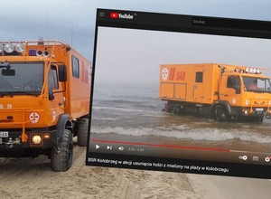 Star wjechał do morza. Nietypowa akcja w Kołobrzegu [WIDEO]