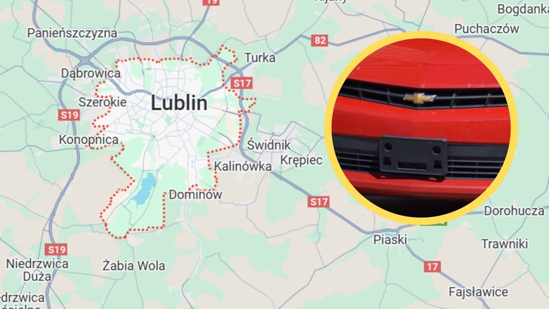 Lublin. Po tym, jak kierowca Chevroleta zapytał ją o drogę, kobieta natychmiast zadzwoniła na policję (Zdjęcie mapy: Mapy Google)