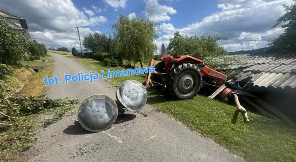 48-latek nie opanował traktora. Badanie trzeźwości rozwiało wątpliwości