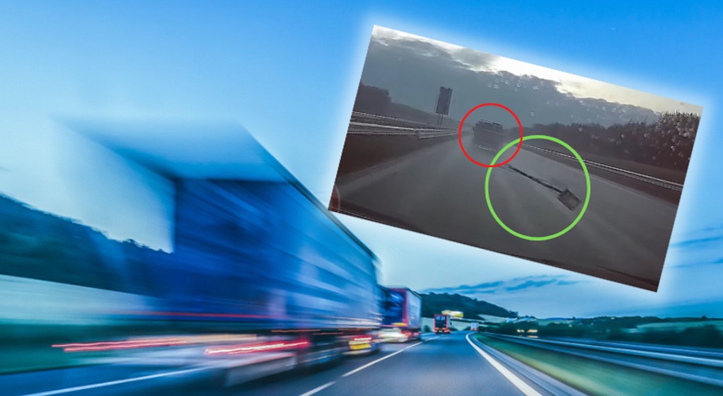 Ten kierowca takiej "zapory drogowej" się nie spodziewał (Screen: YouTube/Stop Cham)