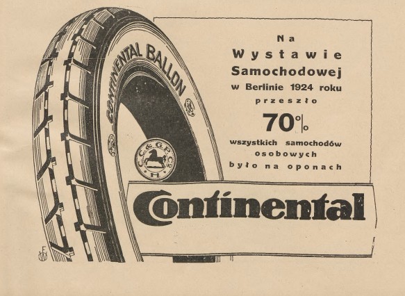 Reklama Continentala. Rok 1924