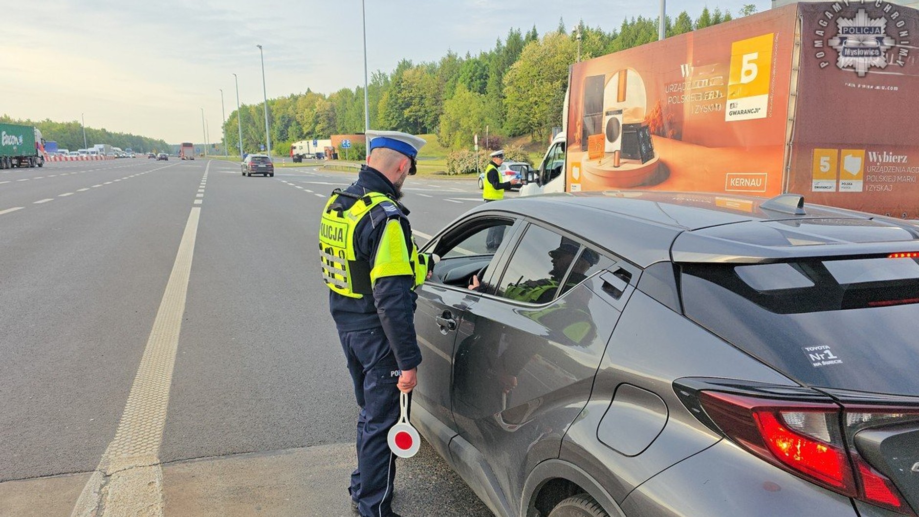 Kontrola trzeźwości na autostradzie A4